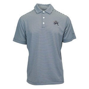 Aggie Bull Navy and White Striped Polo Men's Columbia Golf